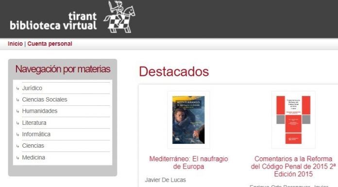 Nuevos libros digitales de la Biblioteca Virtual Tirant