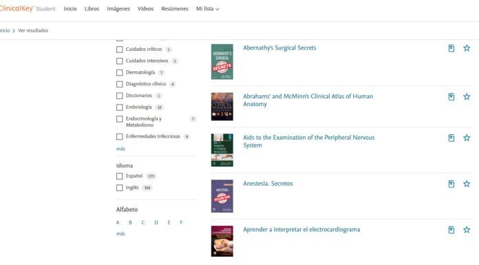 Acceso a 304 e-books en ClinicalKey Student Medicine