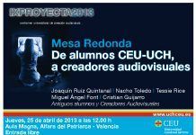 Mesa redonda: de alumnos UCH a creadores audiovisuales cartel mesa redonda proyecta