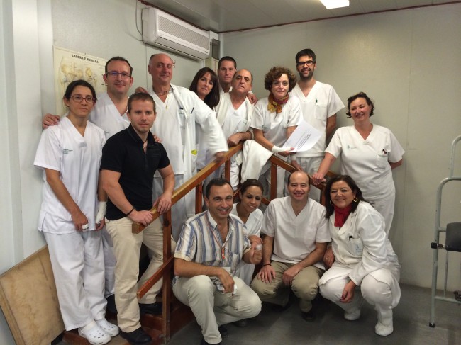 Grupo con varios participantes en el taller de taping celebrado en el Hospital General de Valencia