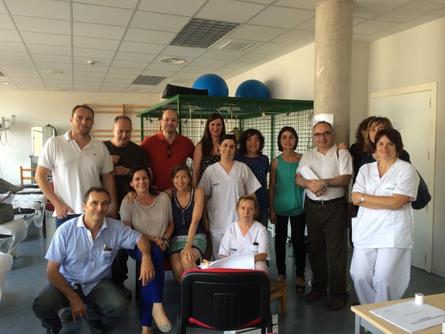 Grupo de fisioterapeutas del taller de taping realizado en el Centro de Salud Torrent II en junio de 2014