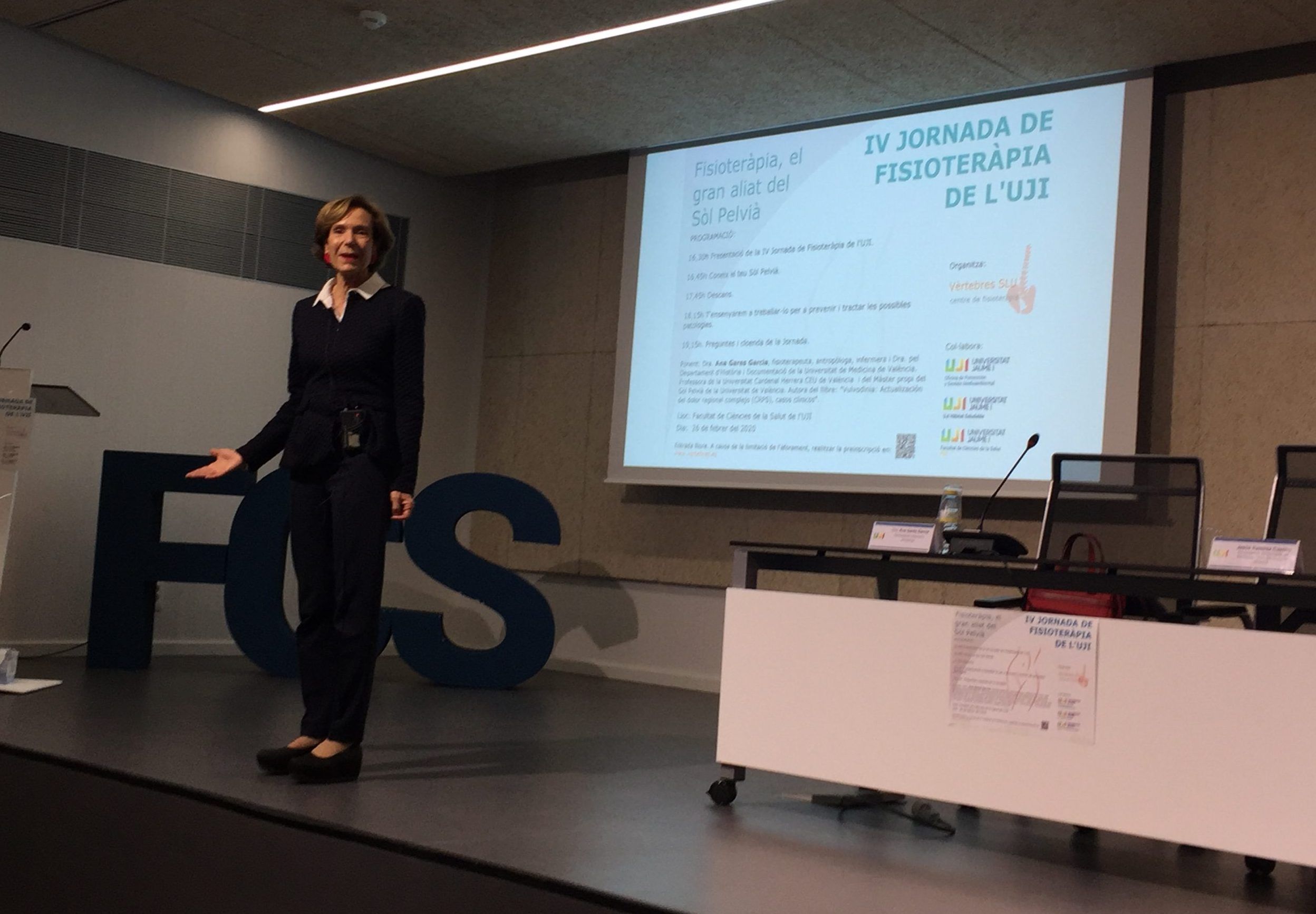 Las aliadas del suelo pélvico: Ana Garés impartiendo la IV Jornada de Fisioterapia de la UJI en Castellón